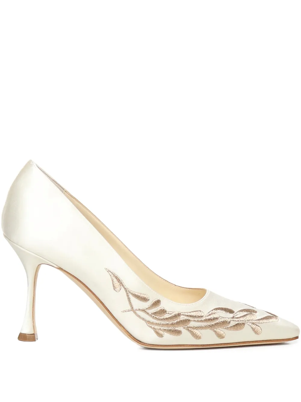 Manolo Blahnik embroidered-paisley pumps White