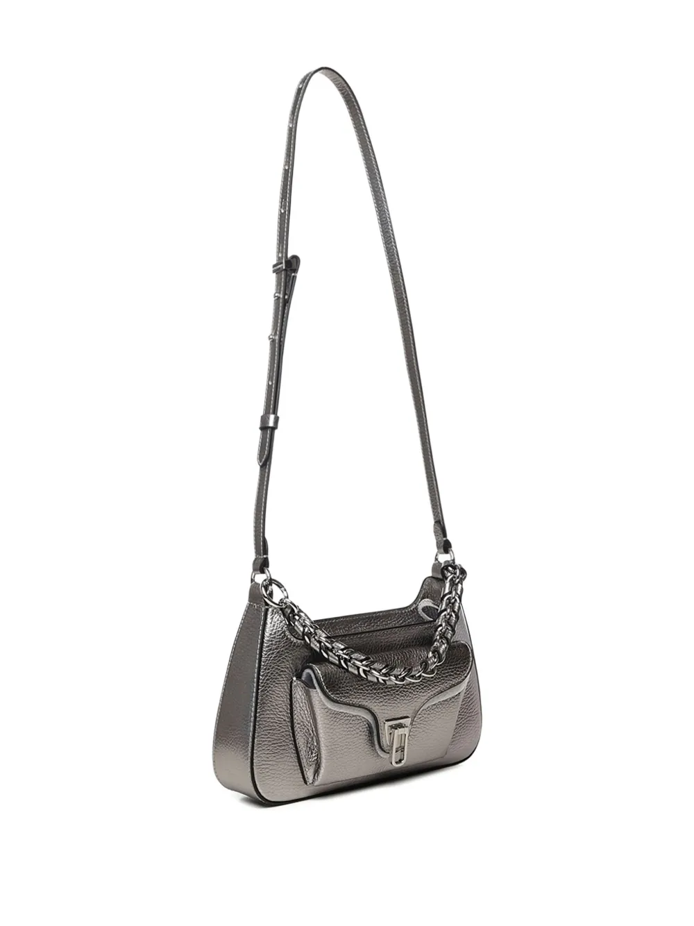 Coccinelle Leren crossbodytas verfraaid met ketting Zilver