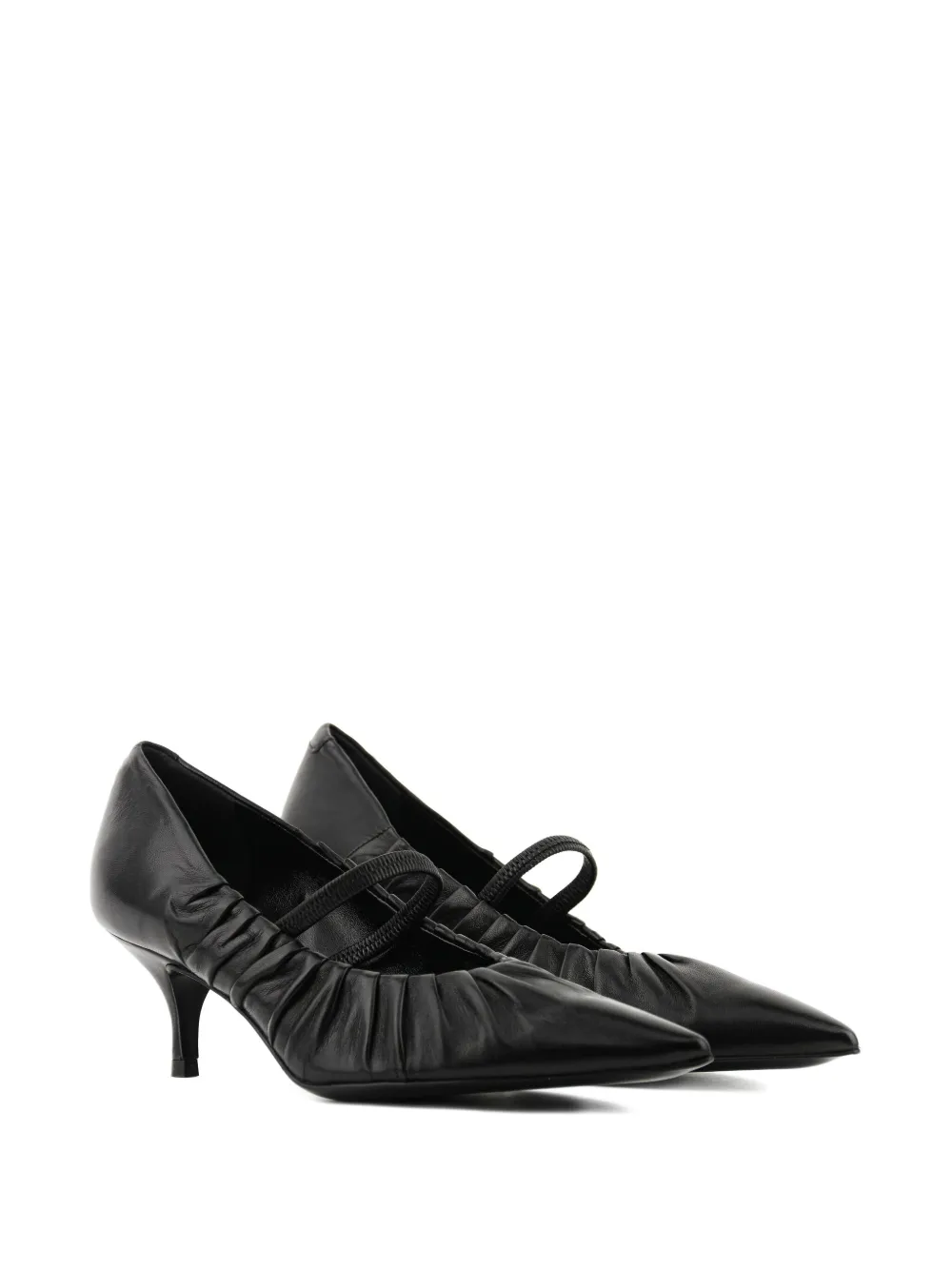 Paul Warmer pleated kitten-heel pumps Black