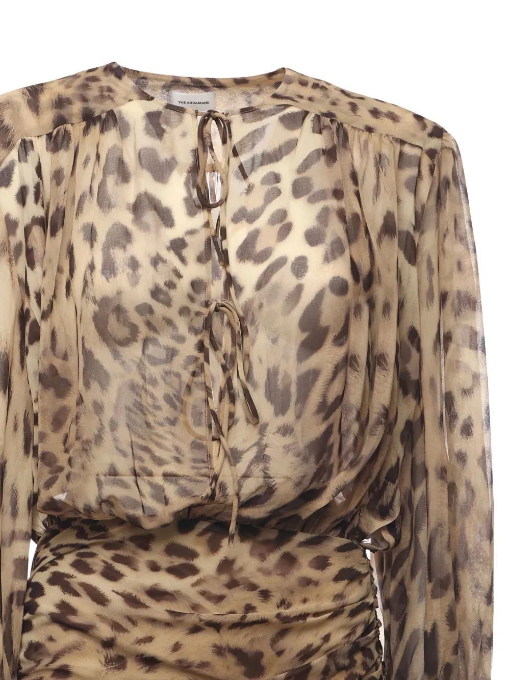 THE ANDAMANE Mini-jurk met luipaardprint Bruin