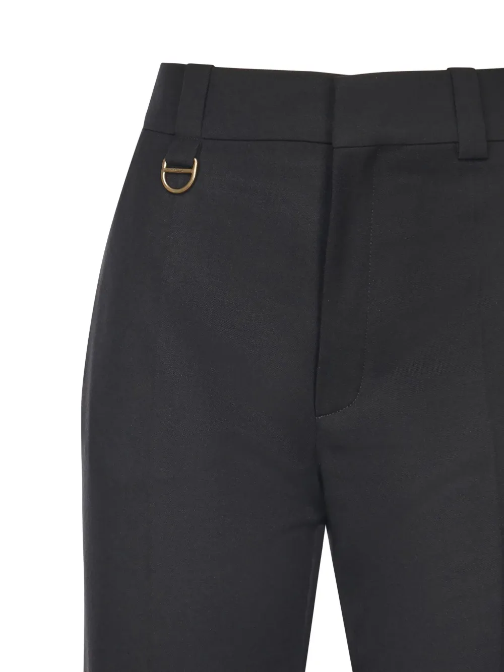 Chloé Tailored Trousers In Grain De Poudre Wool In Black