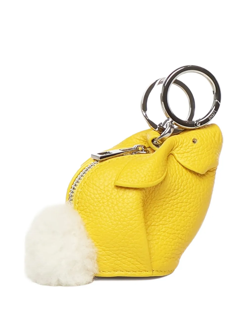 Loewe Bunny Leather Keyring In Yellow