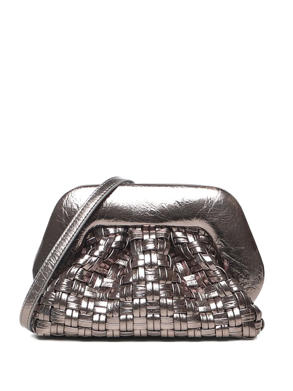 Themoirè woven metallic-effect mini bag | Silver | Image 1