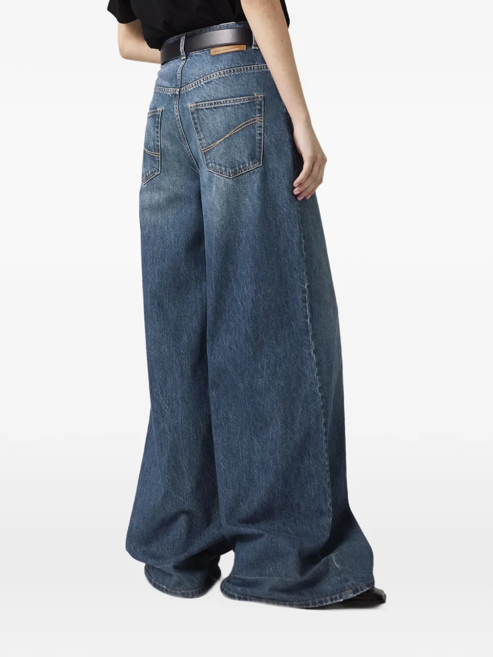 Stella McCartney Jeans met logopatch Blauw