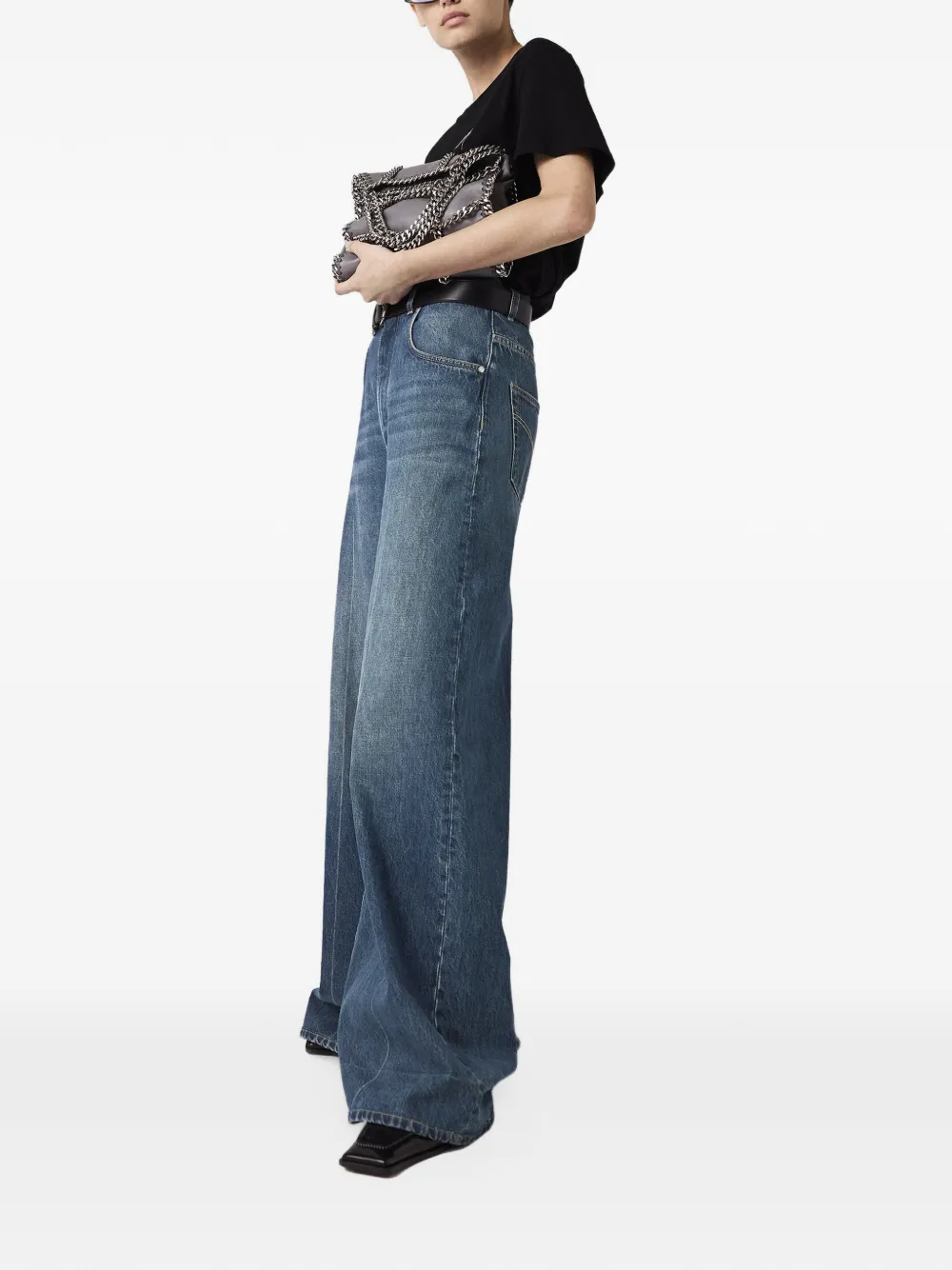 Stella McCartney Jeans met logopatch Blauw