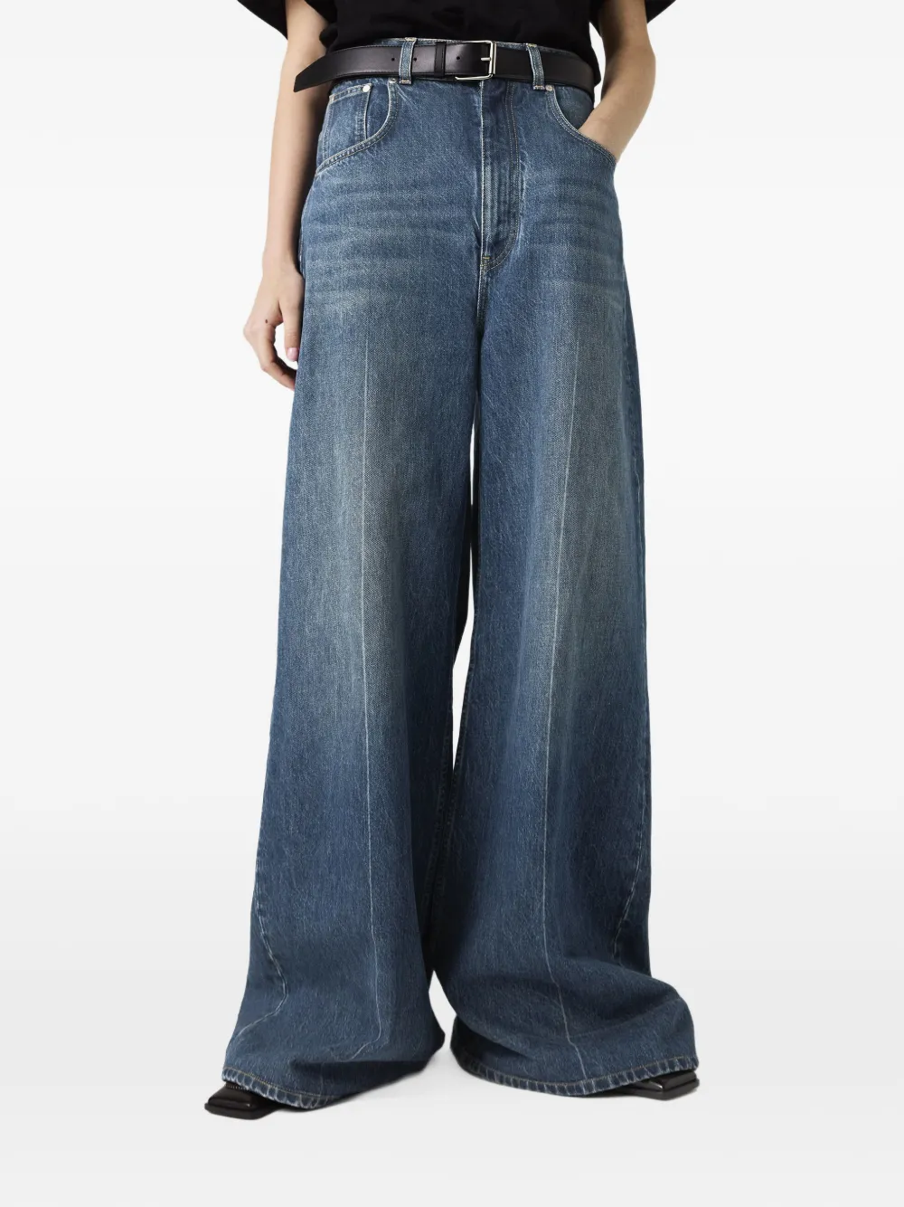 Stella McCartney Jeans met logopatch Blauw