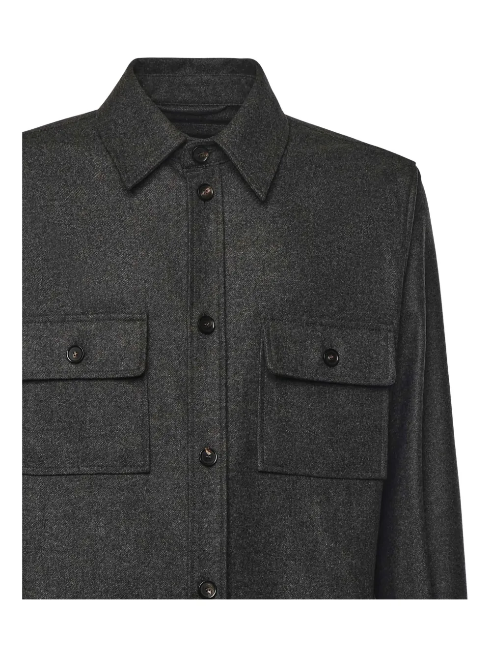 Loro Piana Virgin Wool Shirt Jacket In Gray