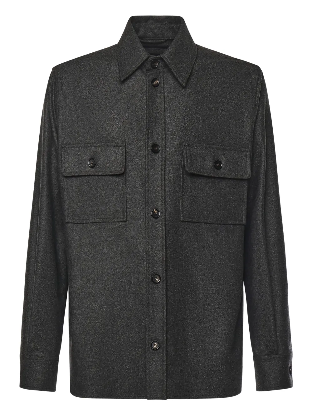 Loro Piana Virgin Wool Shirt Jacket In Gray