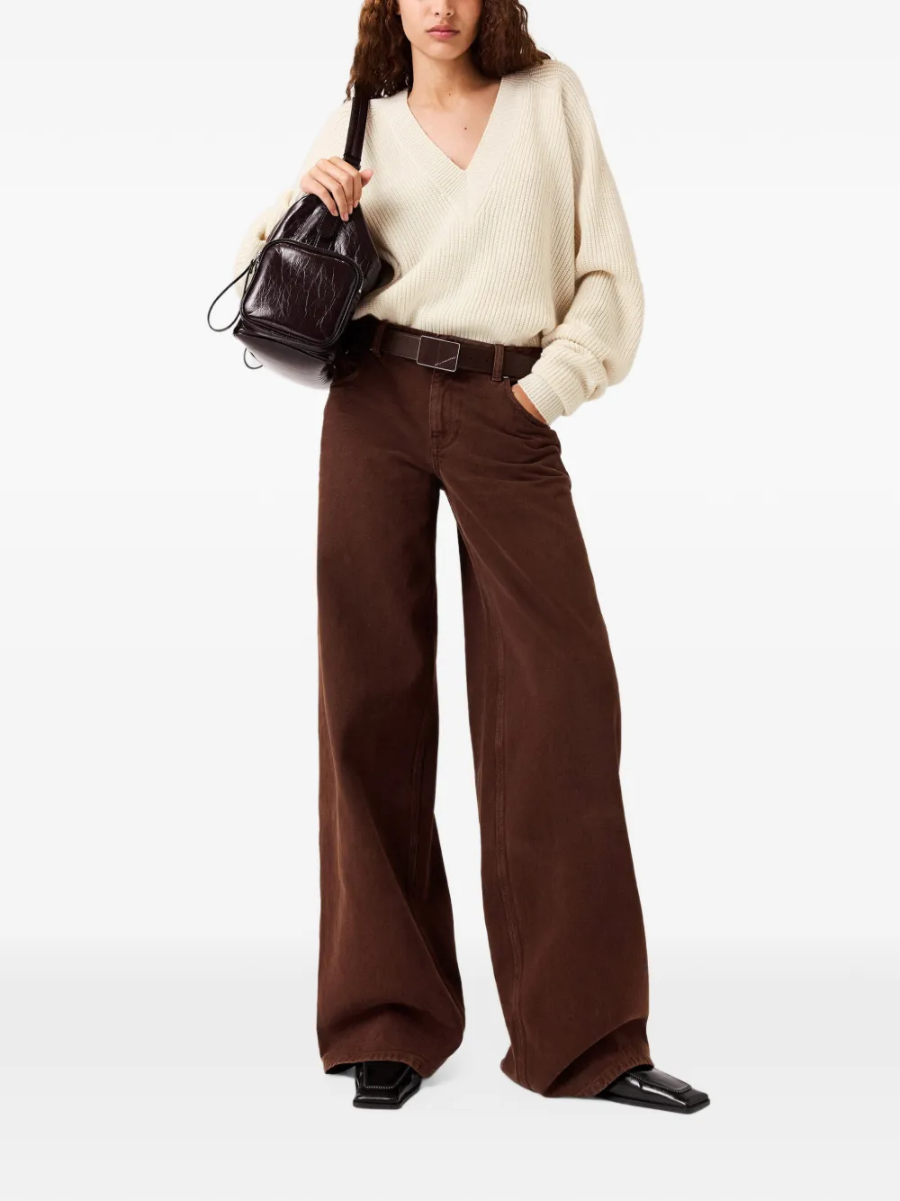 Stella McCartney Jeans met logopatch Bruin