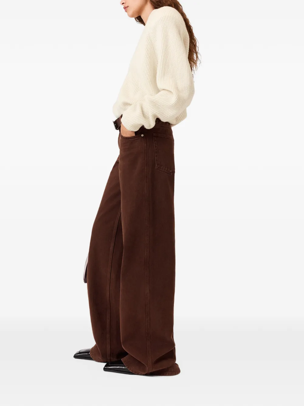 Stella McCartney Jeans met logopatch Bruin