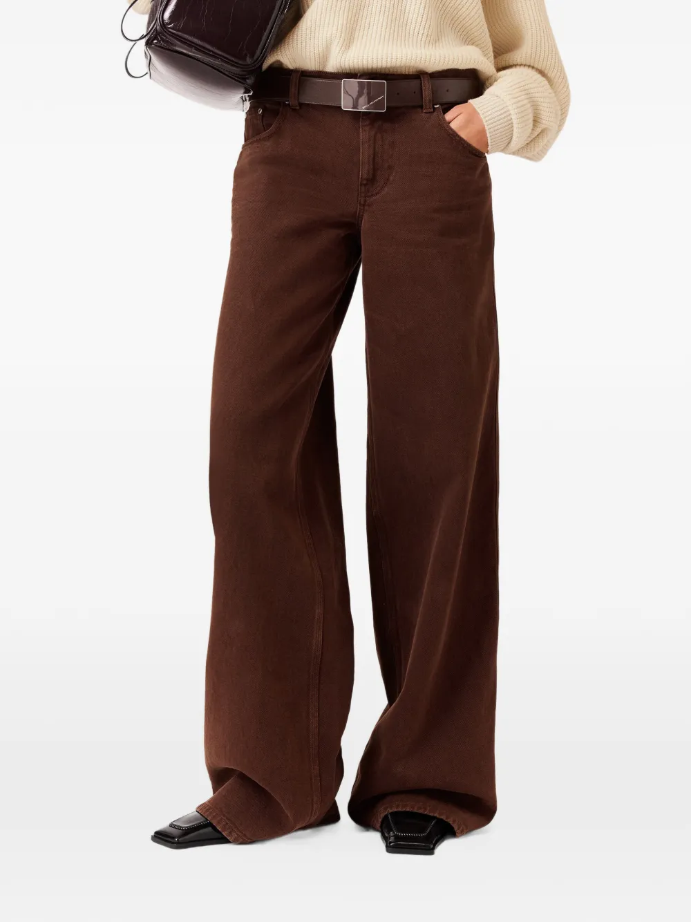Stella McCartney Jeans met logopatch Bruin