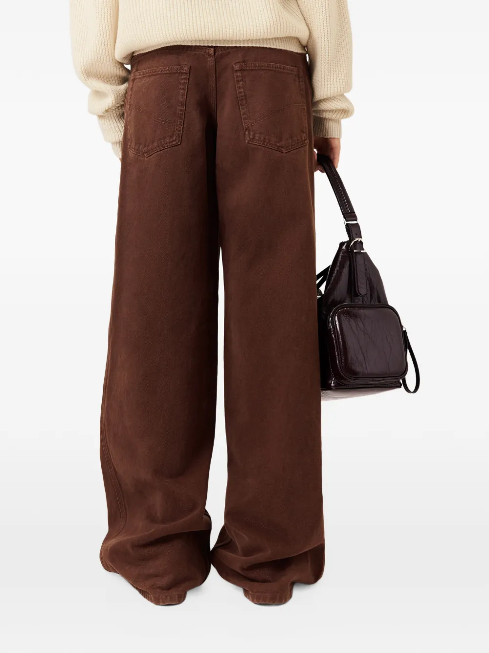 Stella McCartney Jeans met logopatch Bruin