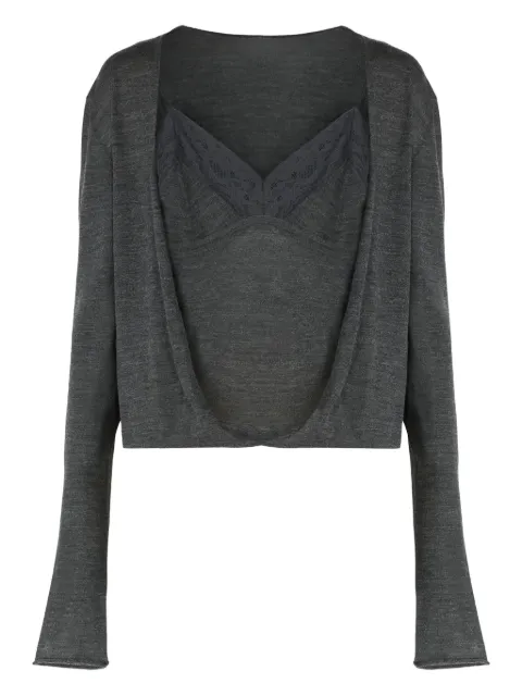 Alberta Ferretti open-front wool cardigan