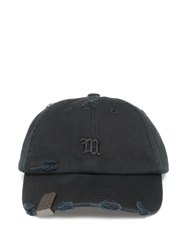 【MISBHV】ダメージ加工 デニムキャップ MISBHV ダメージ キャップ | ブラック | FARFETCH JP