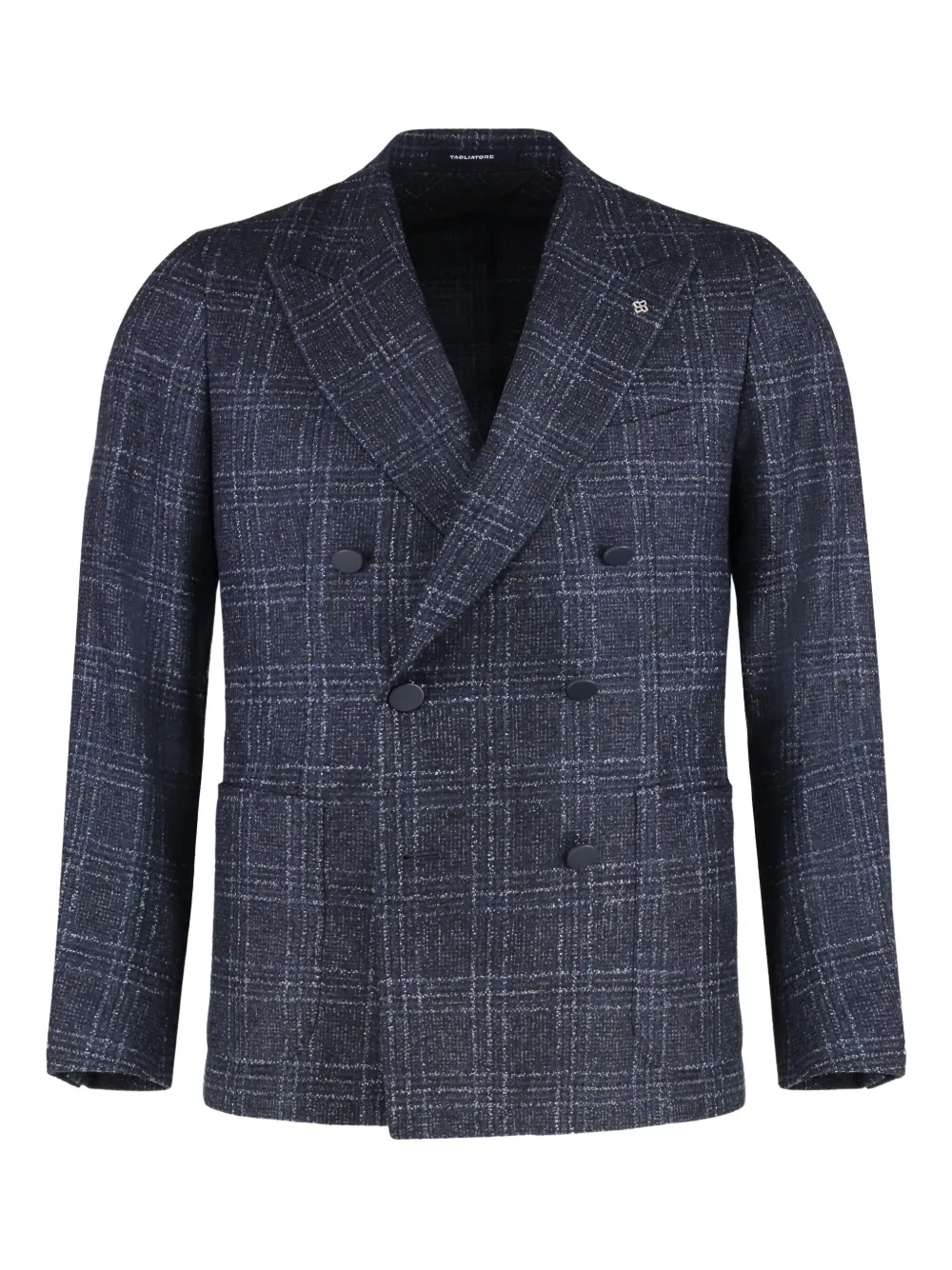 Tagliatore double-breasted checked jacket | Blue | Image 1