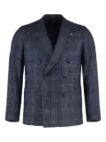 Tagliatore double-breasted checked jacket - Blue