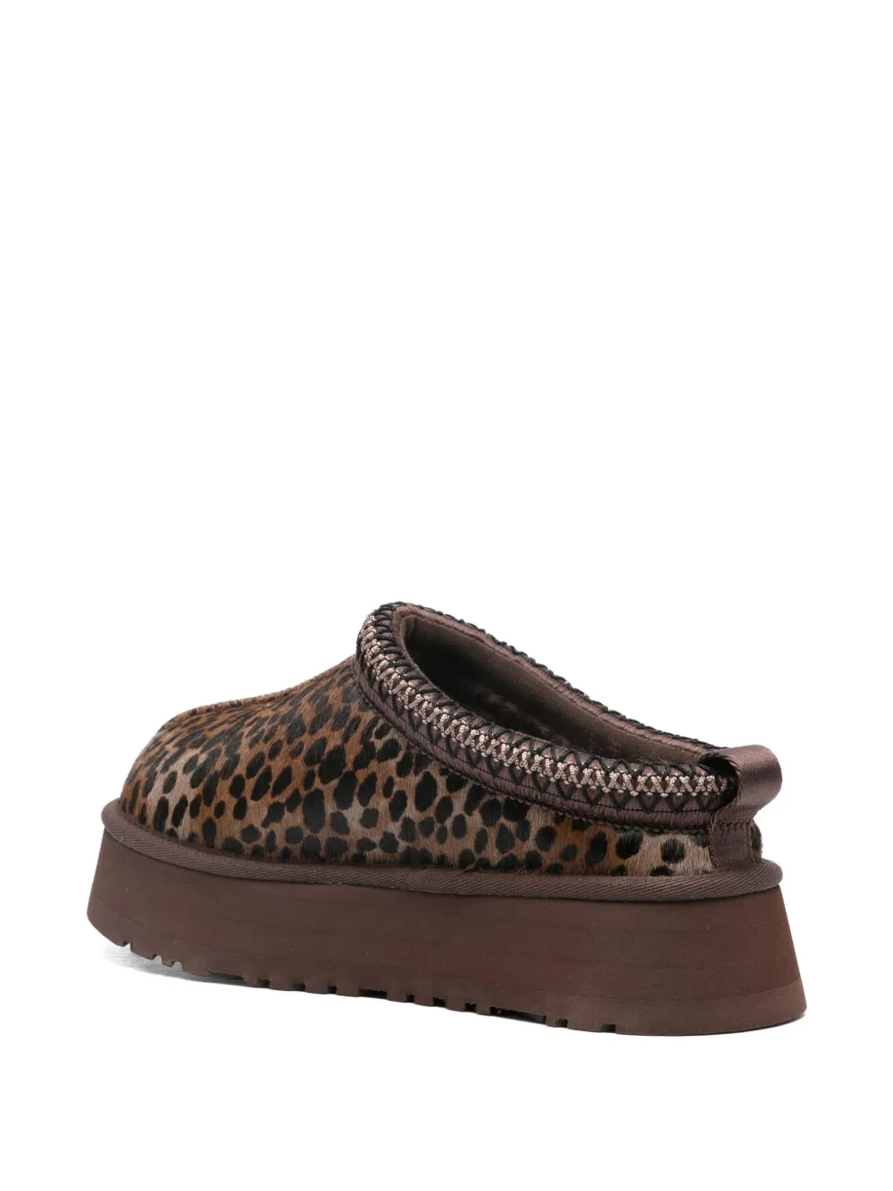 Ugg Tazz Caspian Leopard-print Platform Mules In Brown