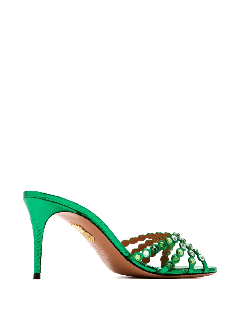 Aquazzura crystal-embellished sandals Green
