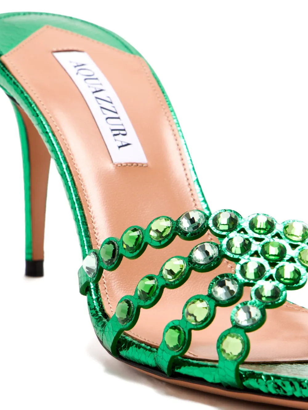 Aquazzura crystal-embellished sandals Green