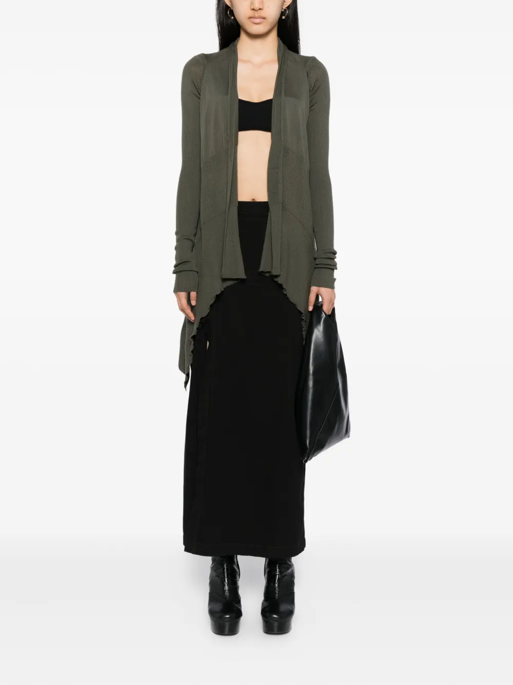 Rick Owens Wool Cardigan In Green