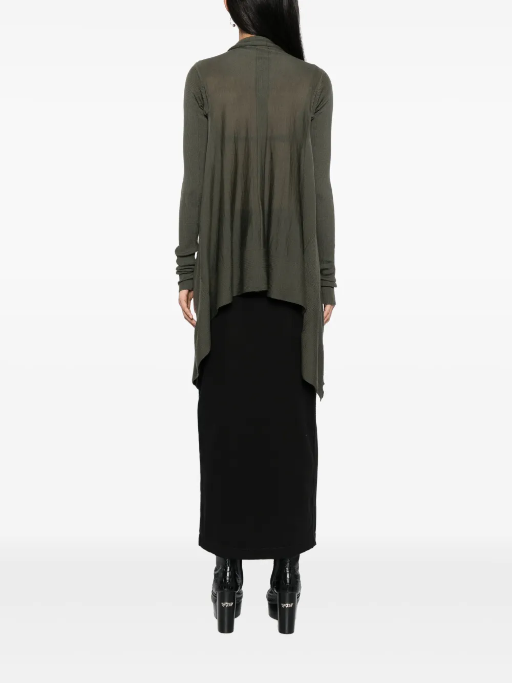 Rick Owens Wool Cardigan In Green