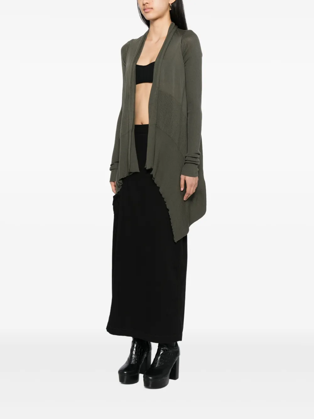 Rick Owens Wool Cardigan In Green