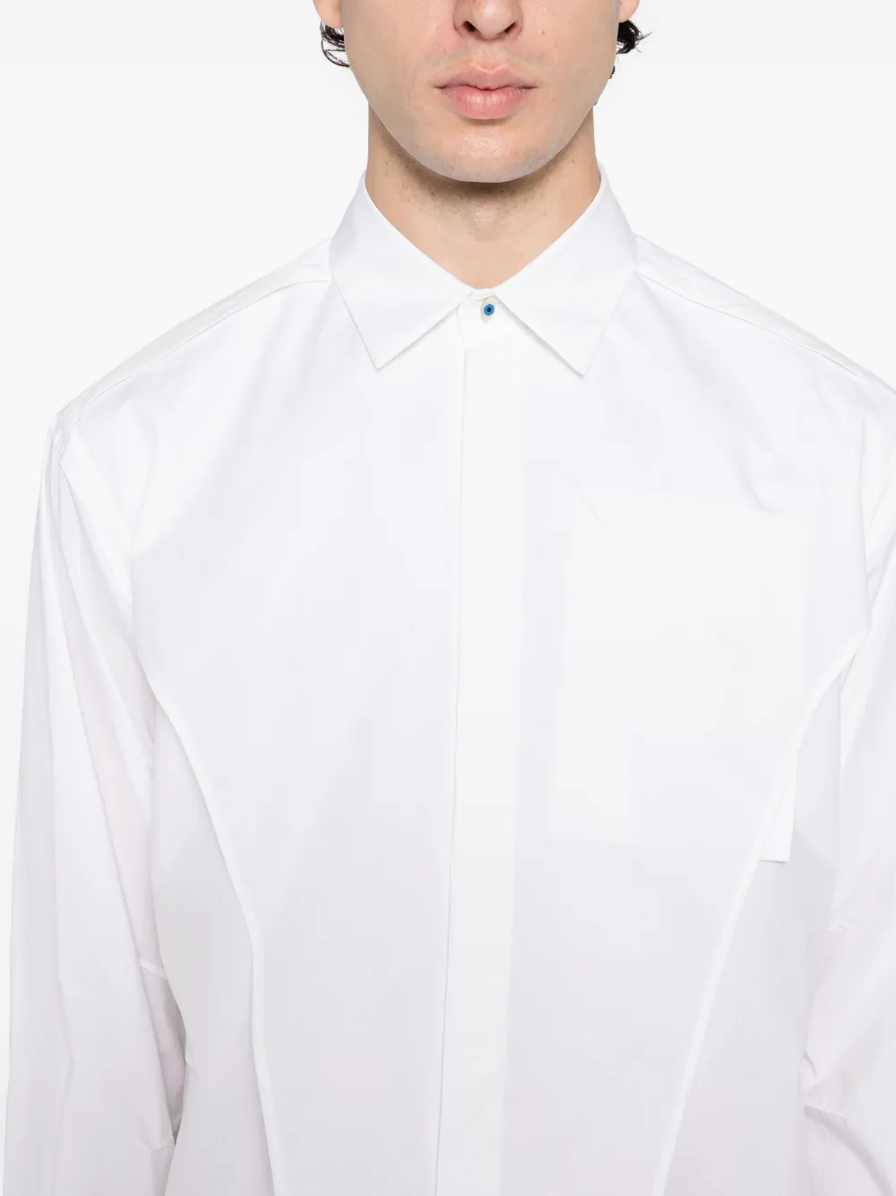 Undercover Overhemd met verborgen knoopsluiting Beige