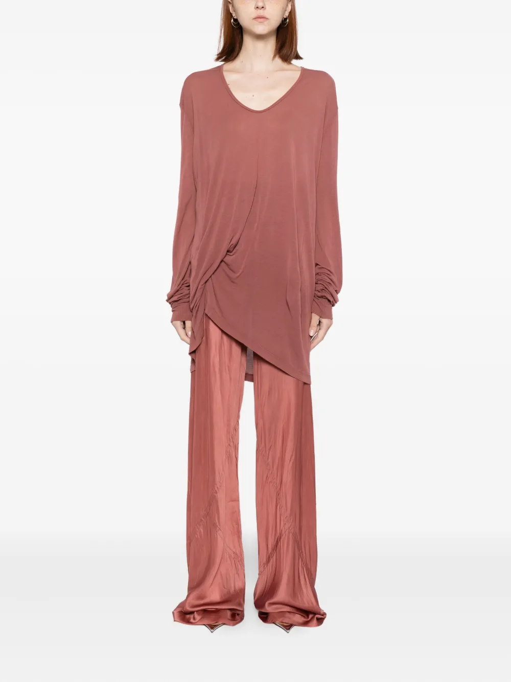 Rick Owens Hiked T-shirt In Red