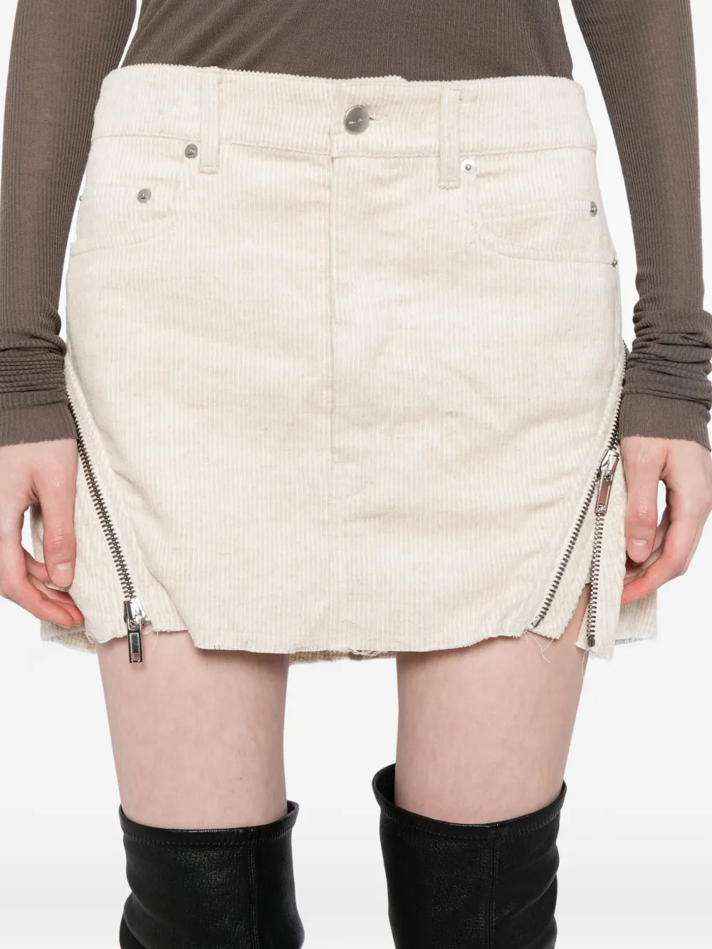 Rick Owens Bolan Banana Mini Skirt In White
