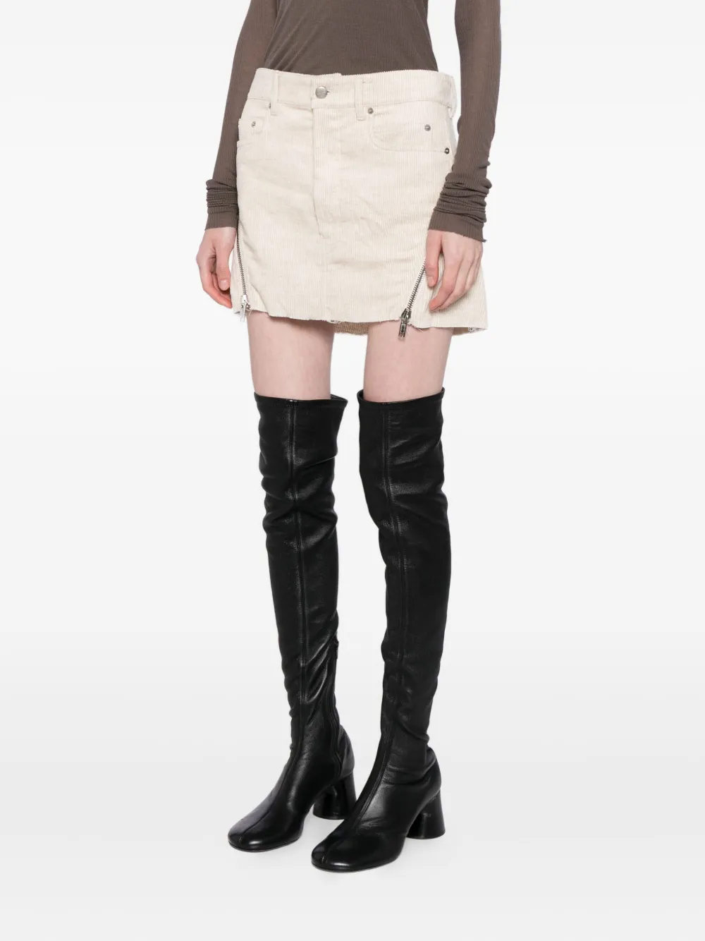 Rick Owens Bolan Banana Mini Skirt In White