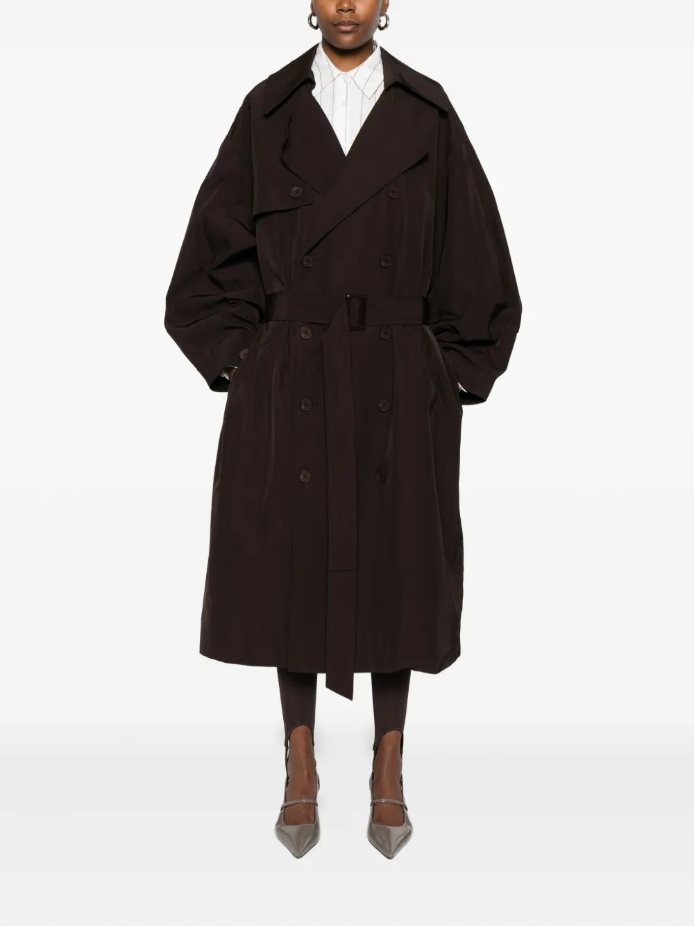 The Frankie Shop gabardina con doble botonadura y cinturón | Gabardinas e impermeables | Image 2