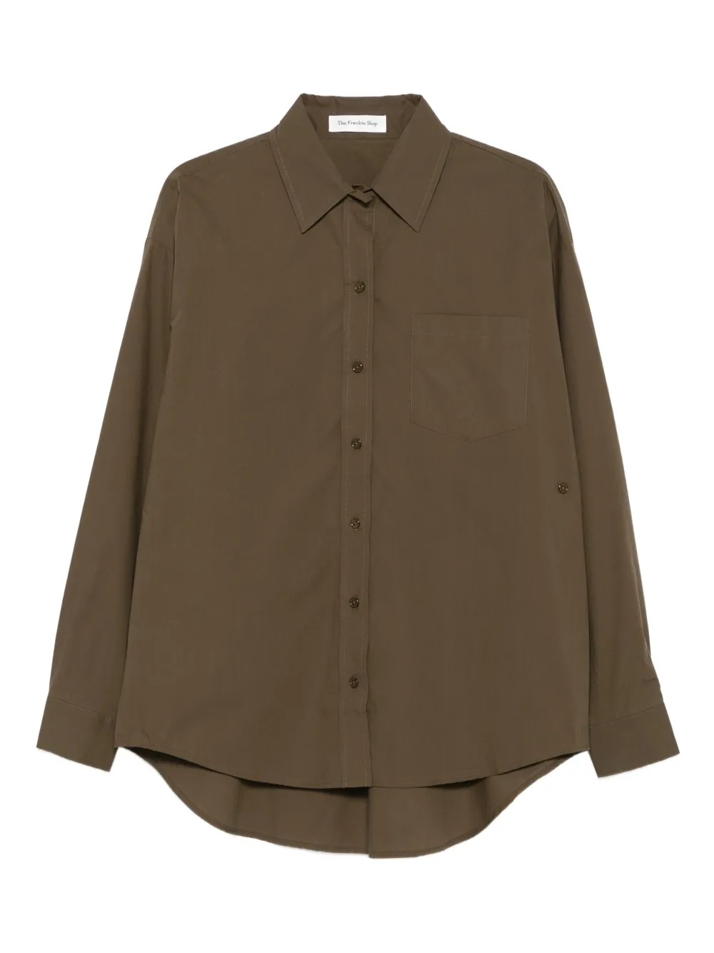 The Frankie Shop Button-down Chest-pocket Shirt In Green