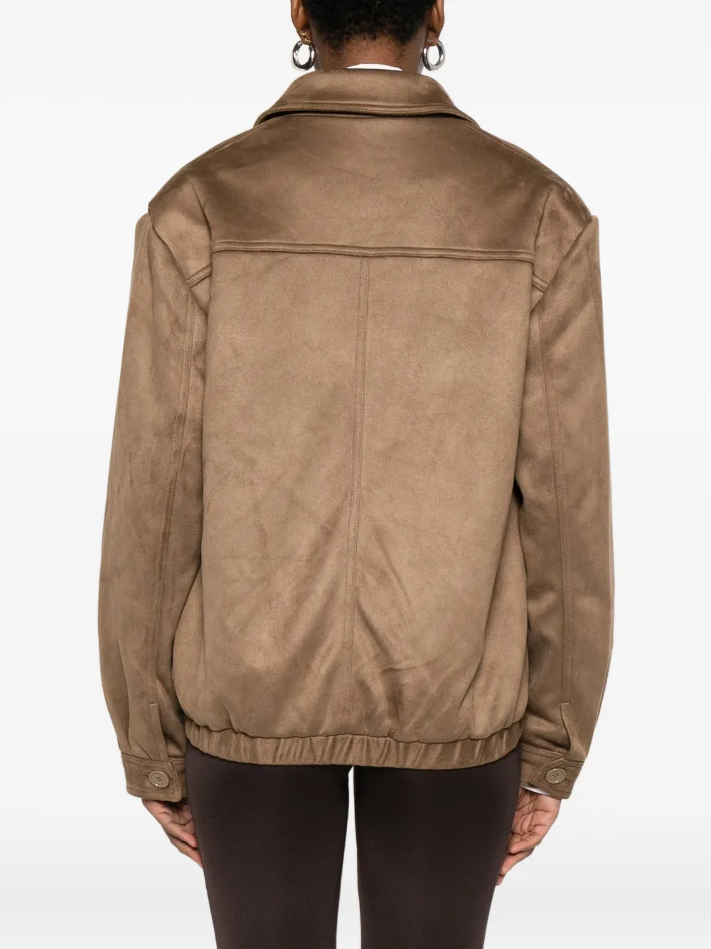 The Frankie Shop Hester Button-fastening Pocket Jacket In Brown