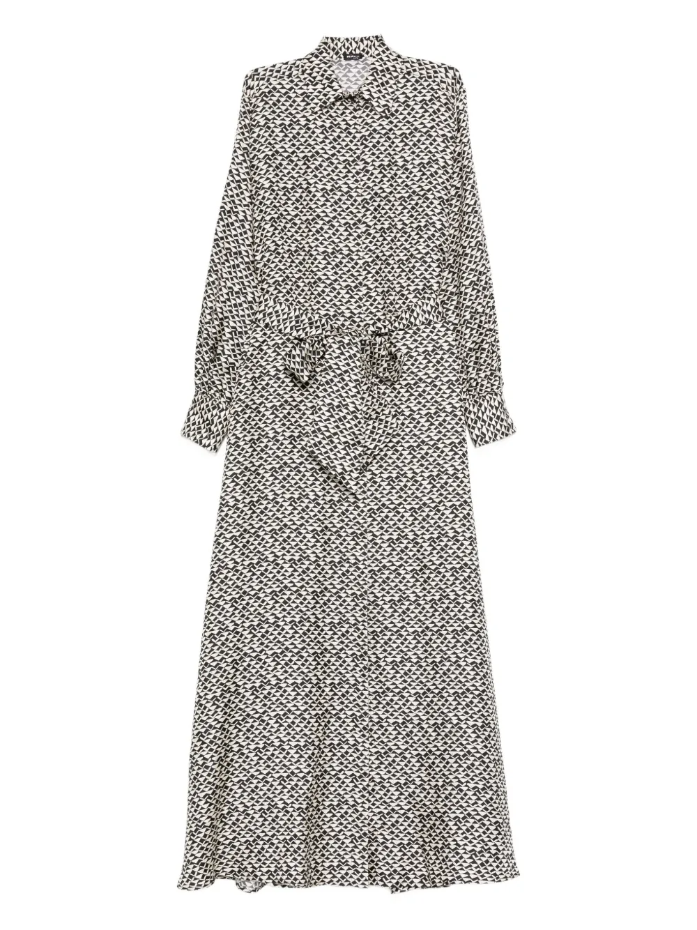 Kiton Tie-waist Printed Dress In Black