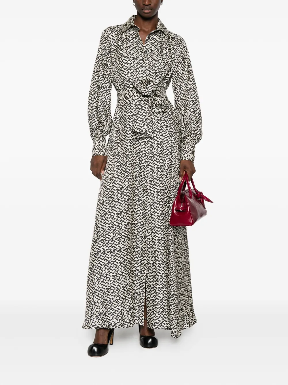 Kiton Jurk met taillestrik - Zwart