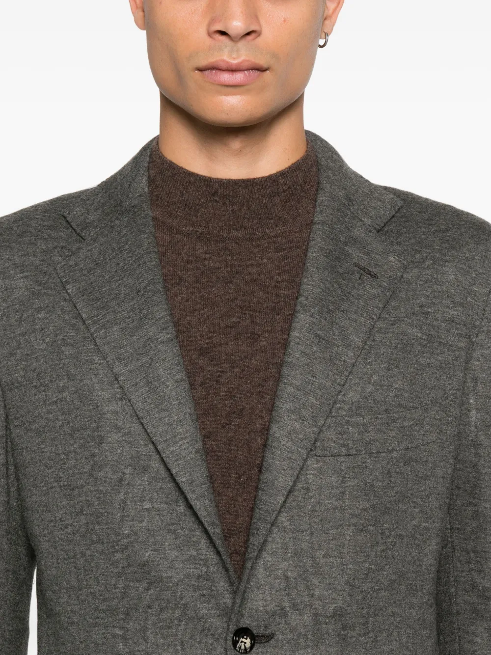 Kiton Jack met enkele rij knopen Grijs