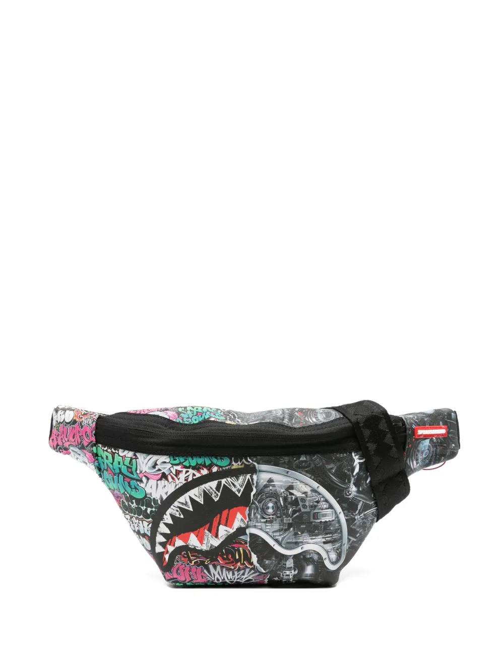 Sprayground Split Cybershark Savvy graffiti-print bag | Black | Image 1