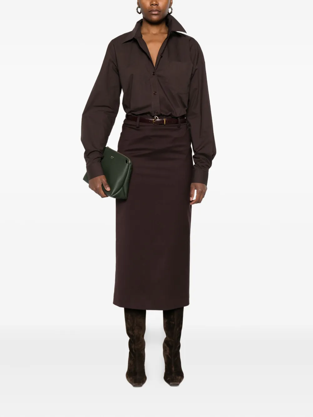 The Frankie Shop Button-down blouse met borstzak - Bruin