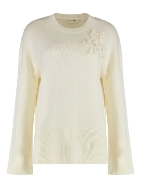 P.A.R.O.S.H. floral-appliqué bell-sleeve sweater