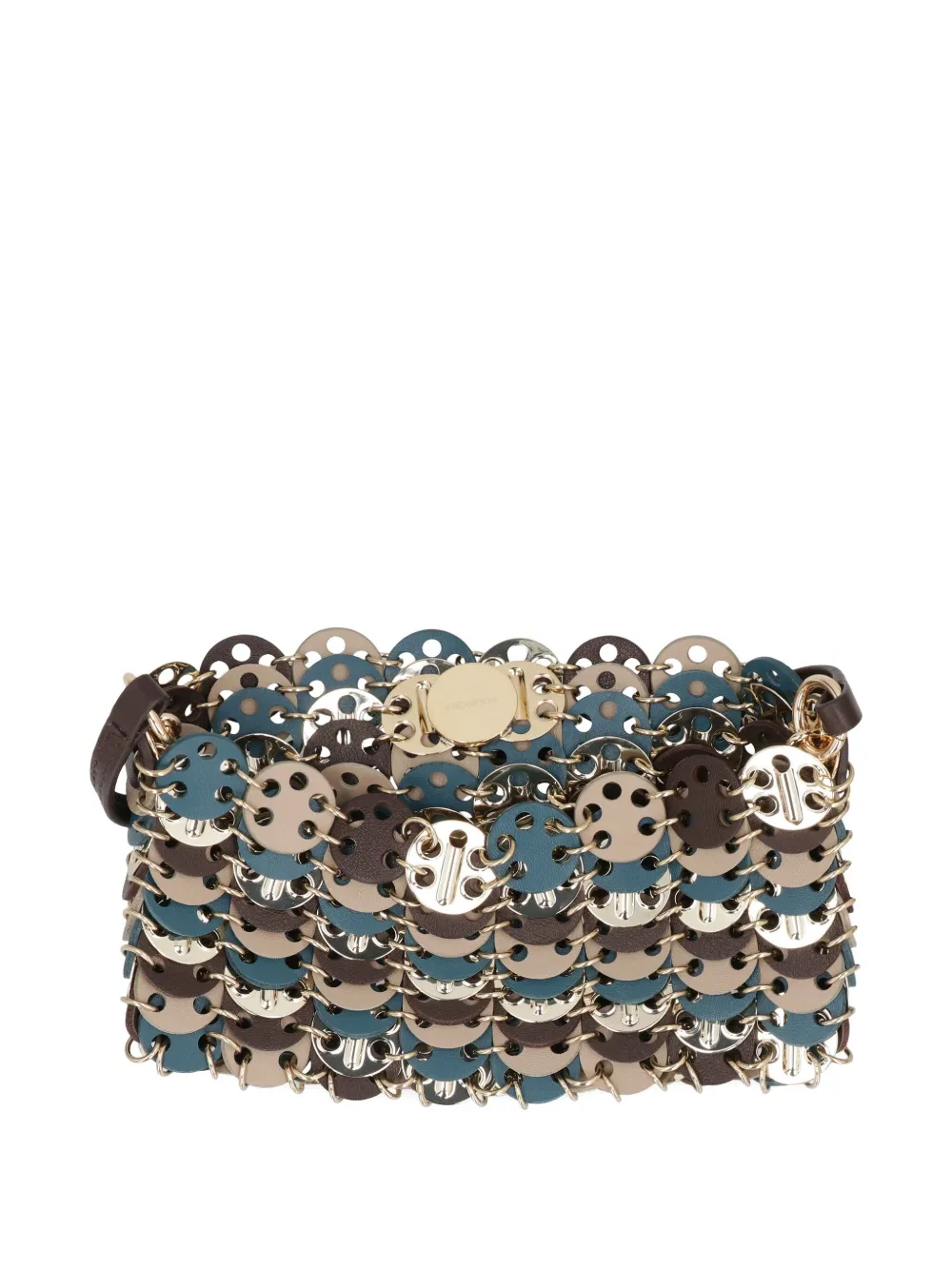 Rabanne Disc-detailing Shoulder Bag In Gold
