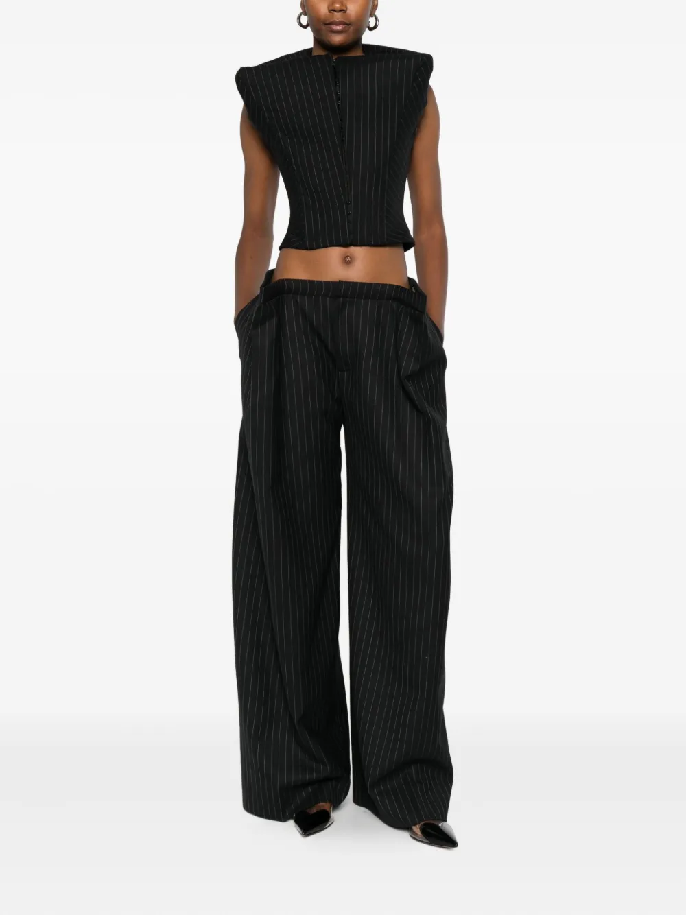 Duran Lantink pinstripe cropped top | Vests & Tank Tops | Image 2