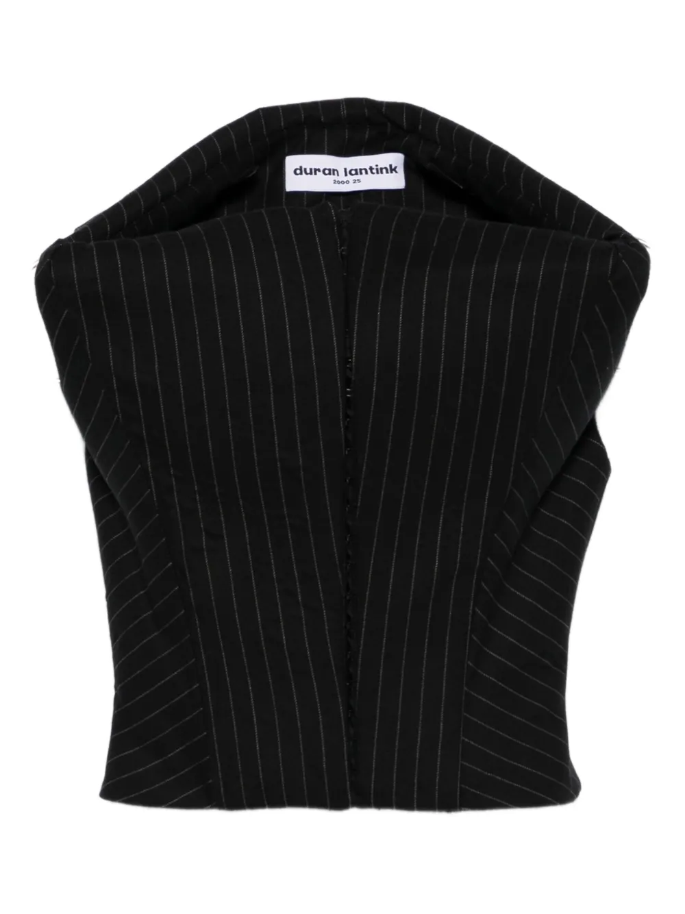 Duran Lantink pinstripe cropped top | Black | Image 1
