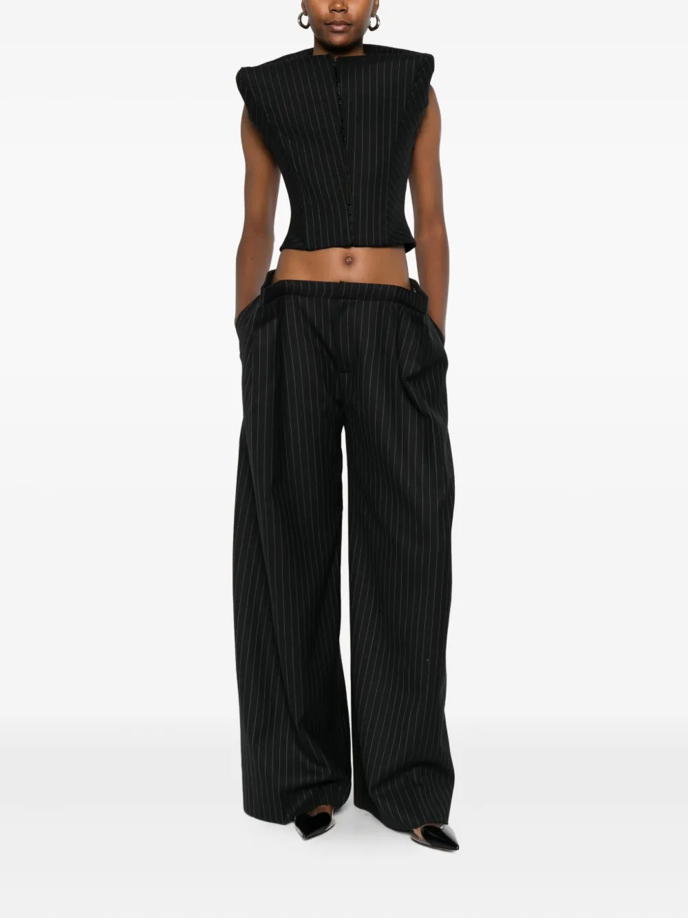 Duran Lantink pinstripe trousers - Zwart