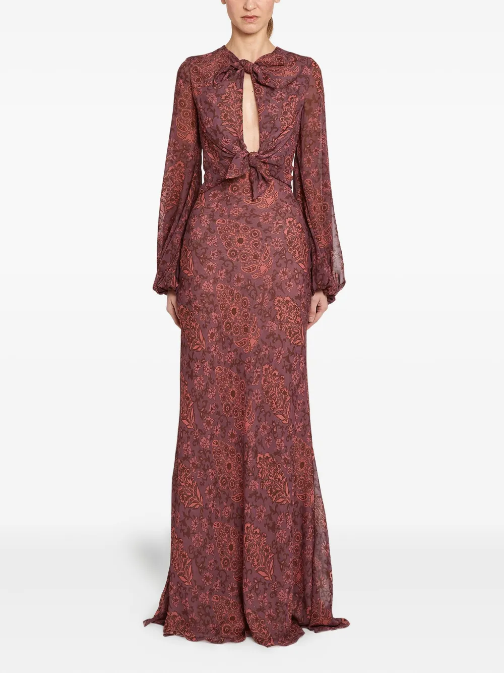 Giambattista Valli Midi-jurk met paisley-print en gestrikte voorkant - Rood