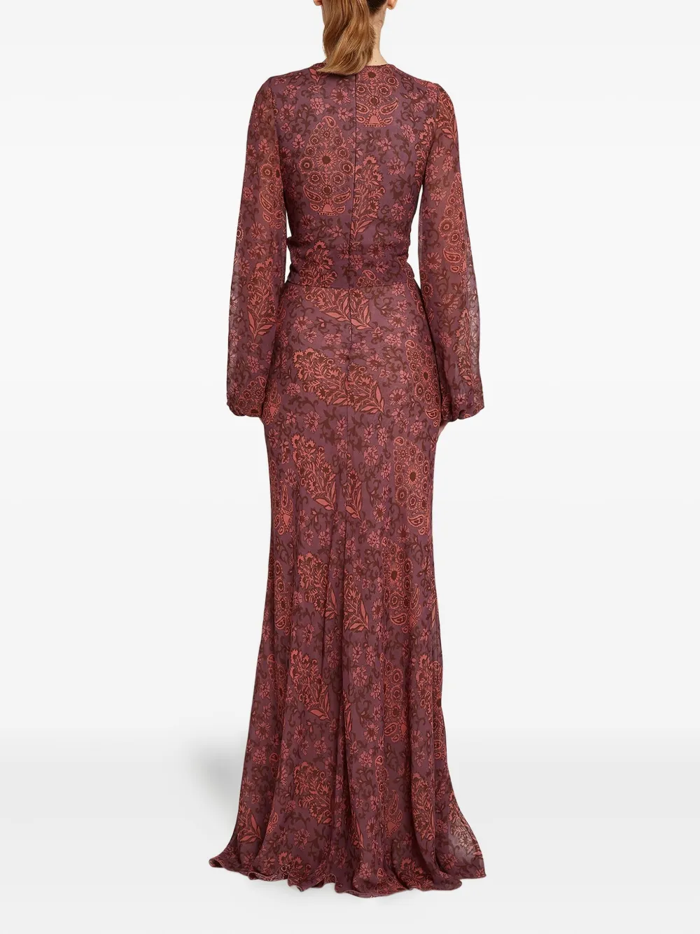 Giambattista Valli Paisley-print Tie-front Maxi Dress In Red