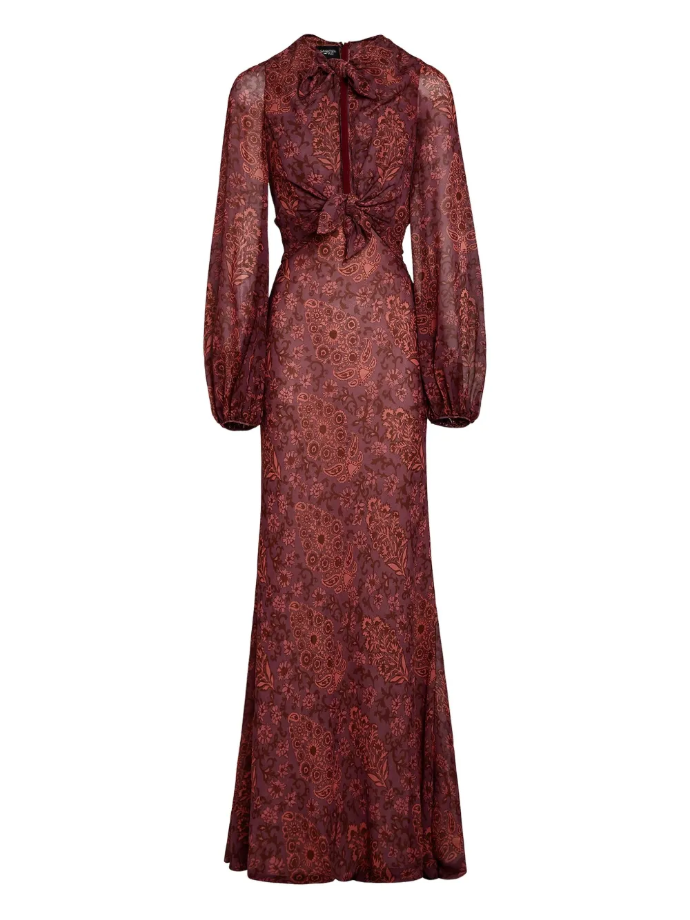 Giambattista Valli Paisley-print Tie-front Maxi Dress In Red
