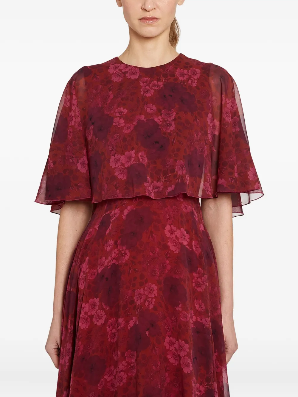 Giambattista Valli Floral-print Silk Maxi Dress In Red