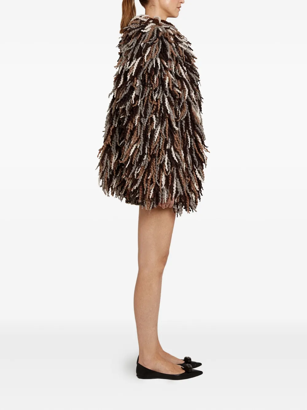 Giambattista Valli Jas met franje Bruin