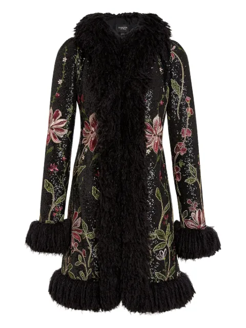 Giambattista Valli sequin-embellished floral-embroidered coat