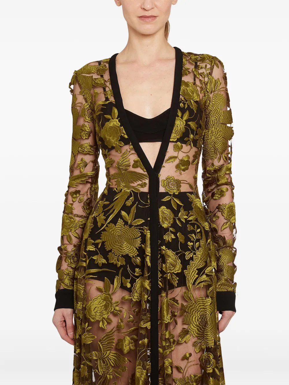Giambattista Valli Embroidered-floral Maxi Dress In Green